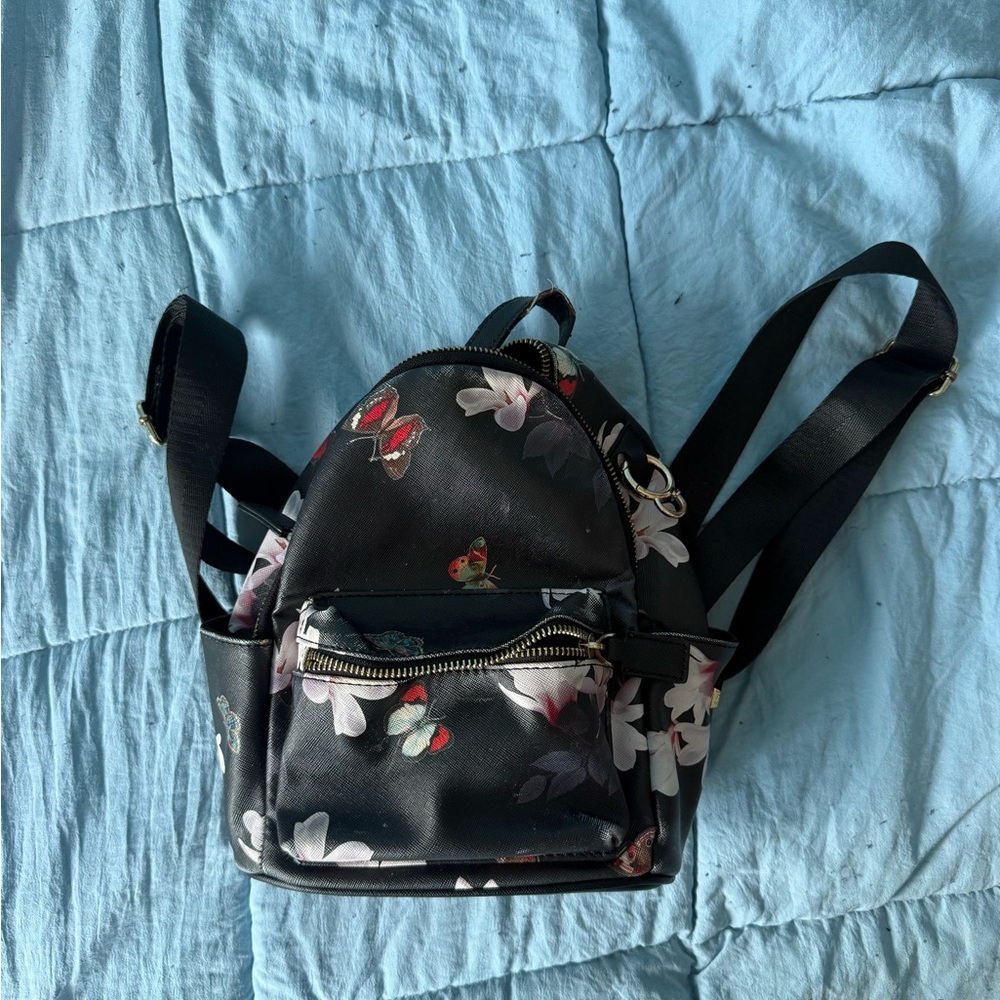 Floral Black Backpack